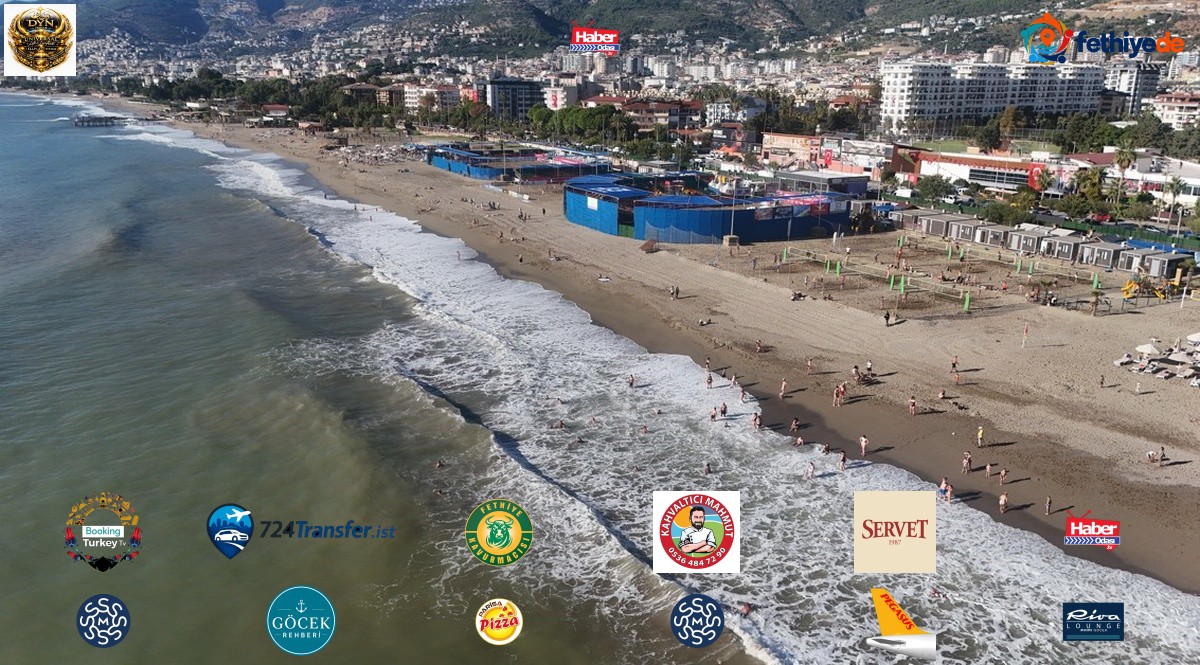 Alanya'da yağışın ardından Keykubat Plajı turist akınına uğradı, deniz suyu 24 derece