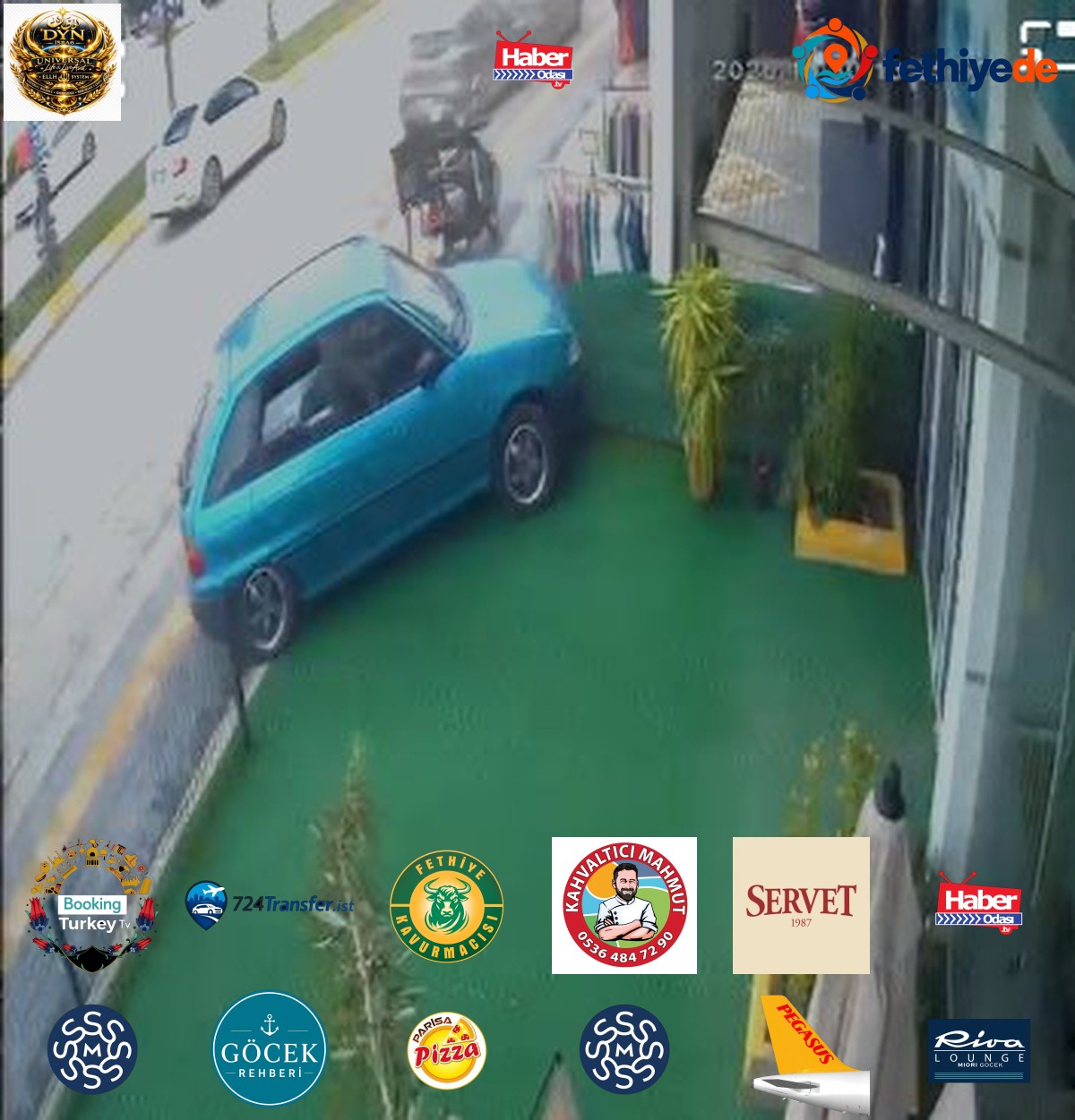 Çorum'da fren yerine gaza basan sürücünün otomobili mağazaya girdi