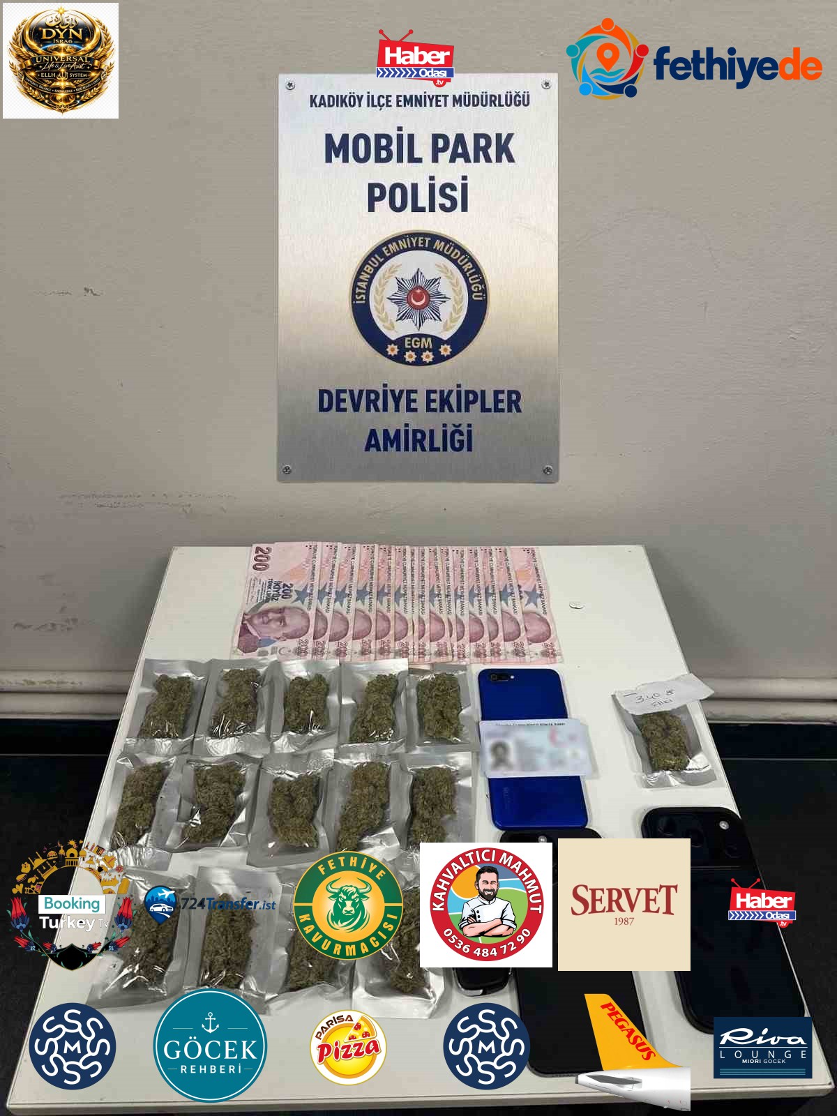 Kadıköy'de dron destekli takipte 2 şüpheli 51 gram marihuanayla yakalandı