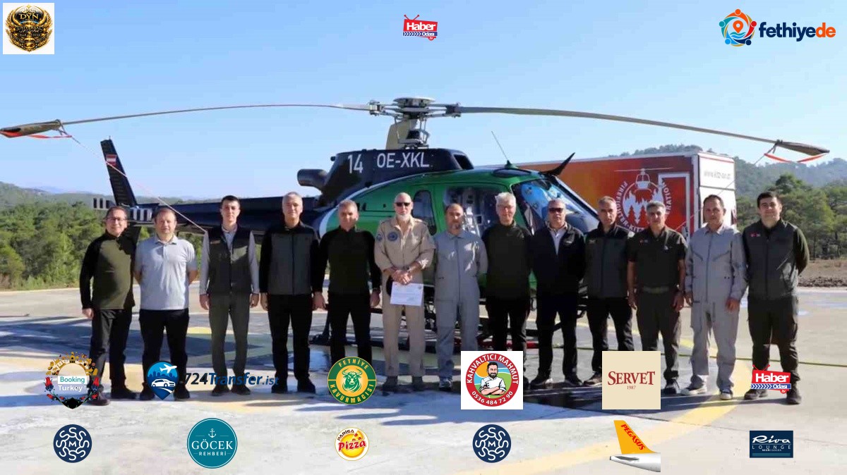 Muğla'da görevleri 31 Ekim'de sona erecek helikopter ekibine teşekkür belgesi verildi
