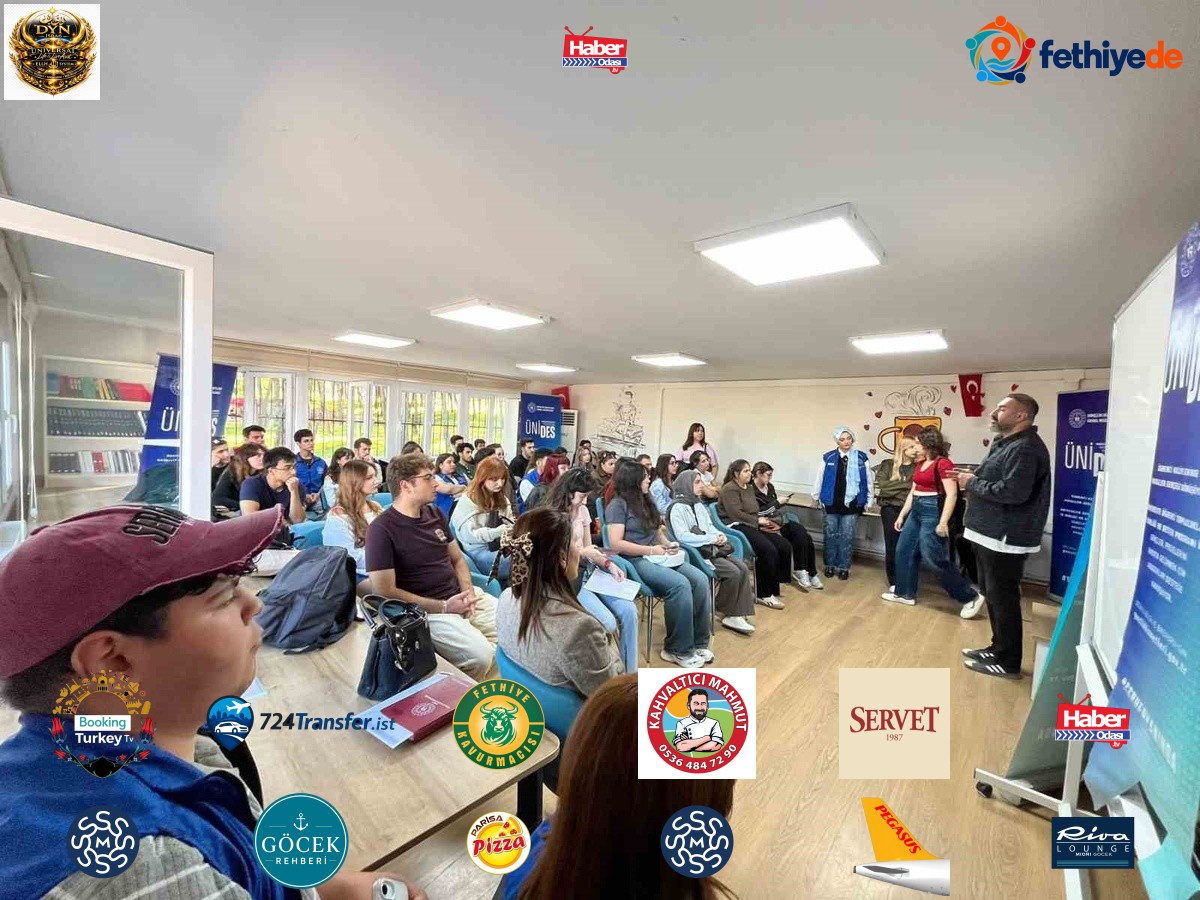 Muğla'da Genç Ofis'teki ÜNİDES tanıtım toplantısına gençler yoğun ilgi gösterdi.