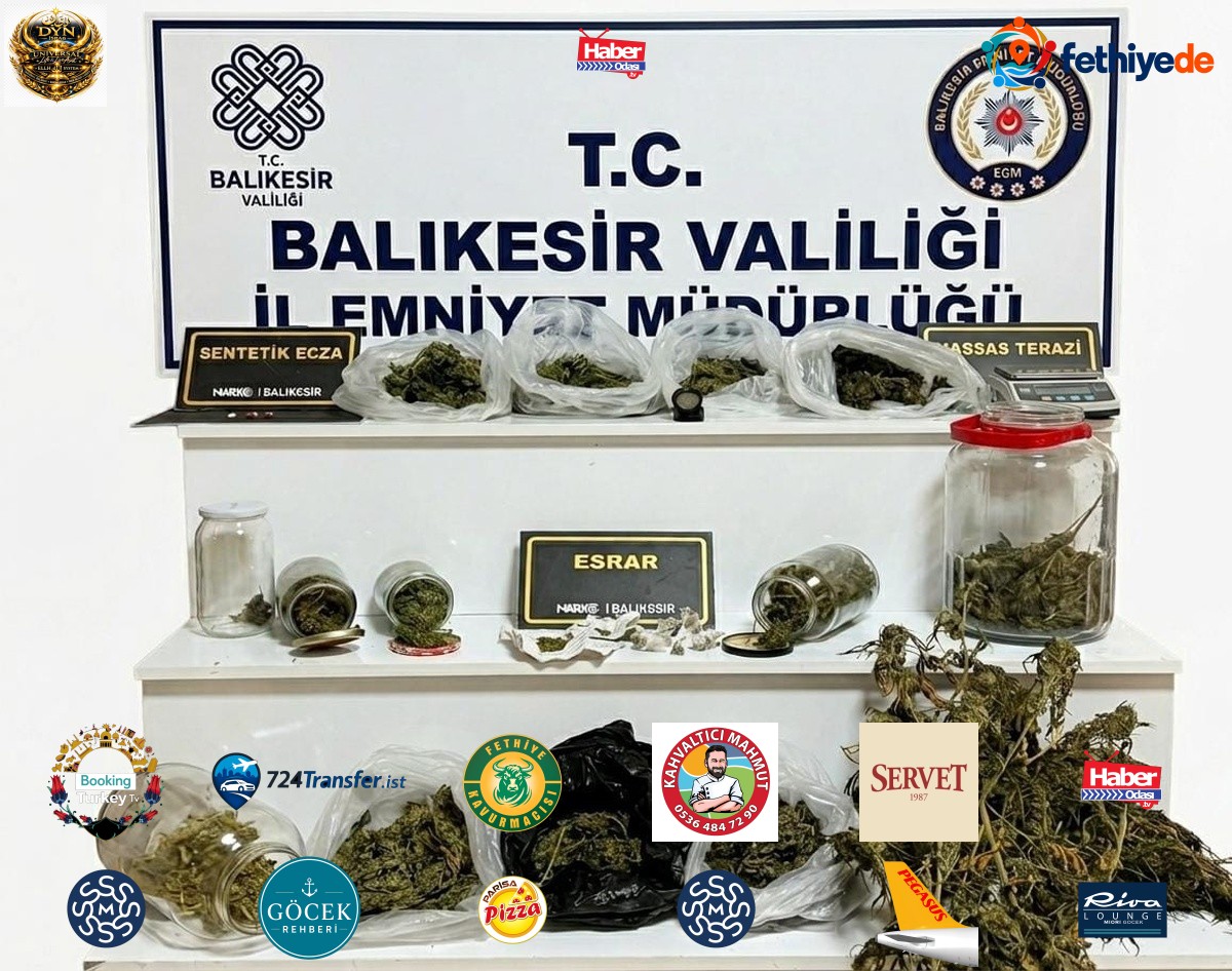 Balıkesir'de 2 ayrı narkotik operasyonunda 2 şahıs gözaltına alındı