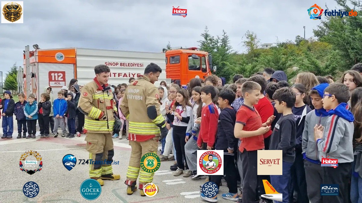 Sinop'ta itfaiye ekipleri tüm okullarda yangın eğitimi verdi ve tatbikat yaptı