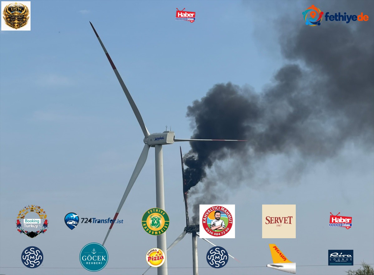 Aydın Söke'de enerji şirketine ait rüzgar türbinindeki yangın söndürüldü
