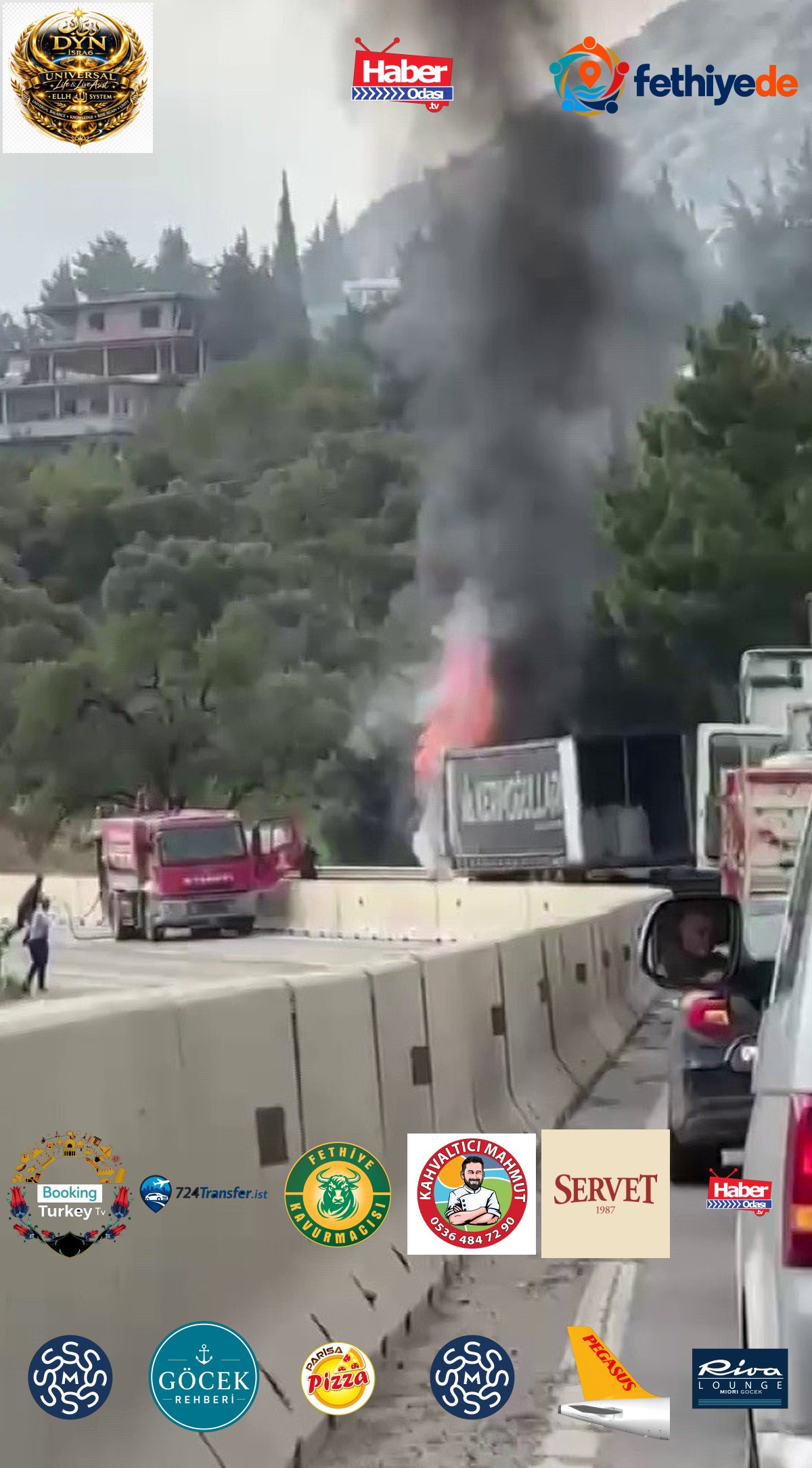 Hatay'da tırın motoru alev aldı, yangın dorseye sıçramadan kontrol altına alındı