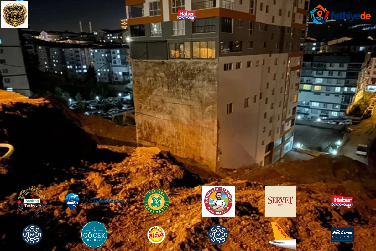 Ankara'da toprak kayması sonucu istinat duvarı çöken 17 katlı binanın temeli açığa çıktı