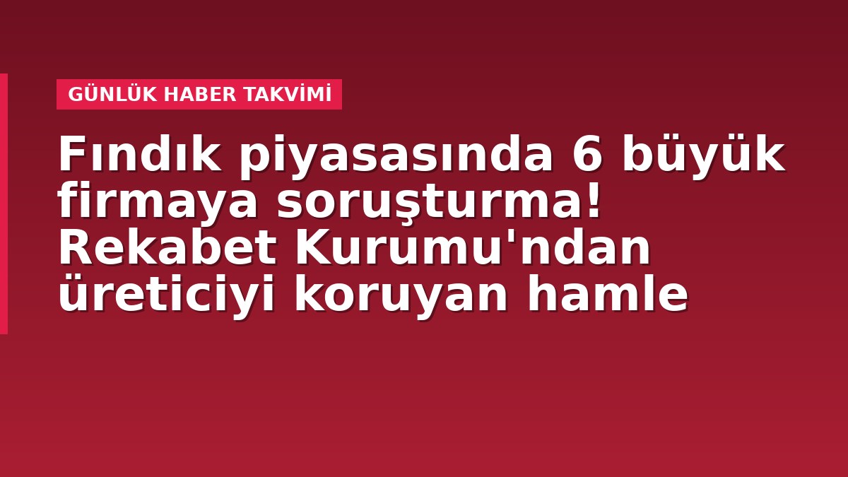 Fındık piyasasında 6 büyük firmaya soruşturma! Rekabet Kurumu'ndan üreticiyi koruyan hamle