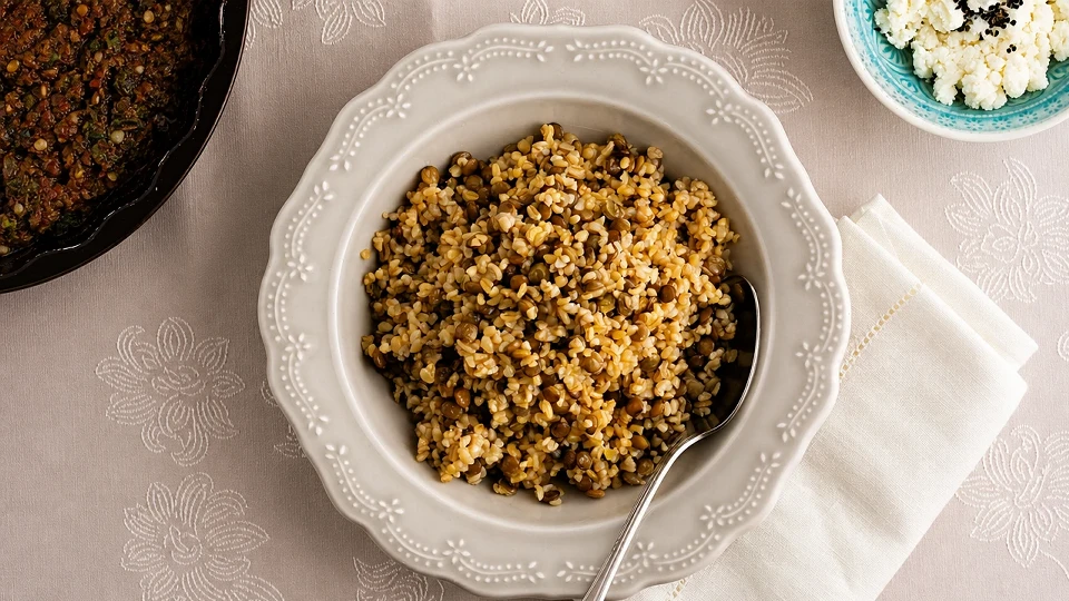 Yeşil Mercimekli Bulgur Pilavı Tarifi