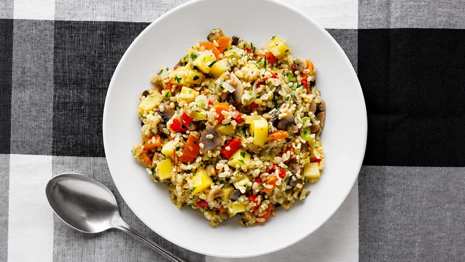Patatesli Sebzeli Bulgur Pilavı Tarifi
